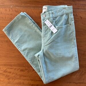 NWT J. Crew Vintage Slim Straight Corduroy Jeans - 26 Petite - Mint Green